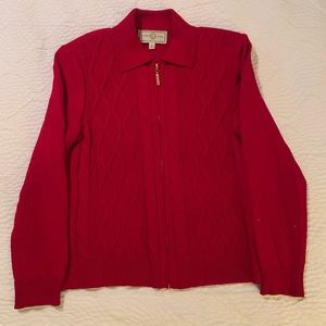 St. John Sport red zippered sweater
